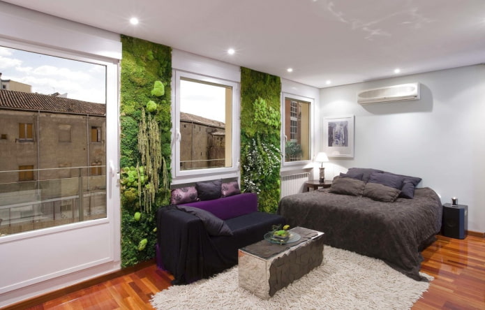 painel de musgo no quarto