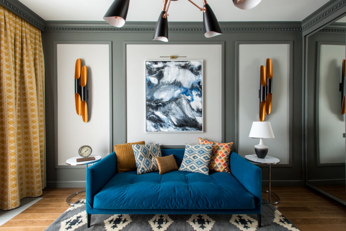 moldagens de parede no interior em estilo moderno