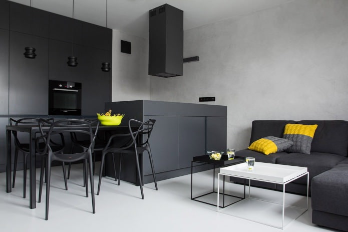 Design de cadeiras em um interior moderno