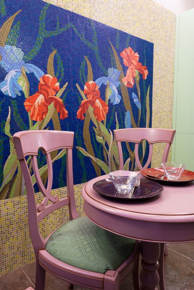 imagens de plantas em mosaico no interior