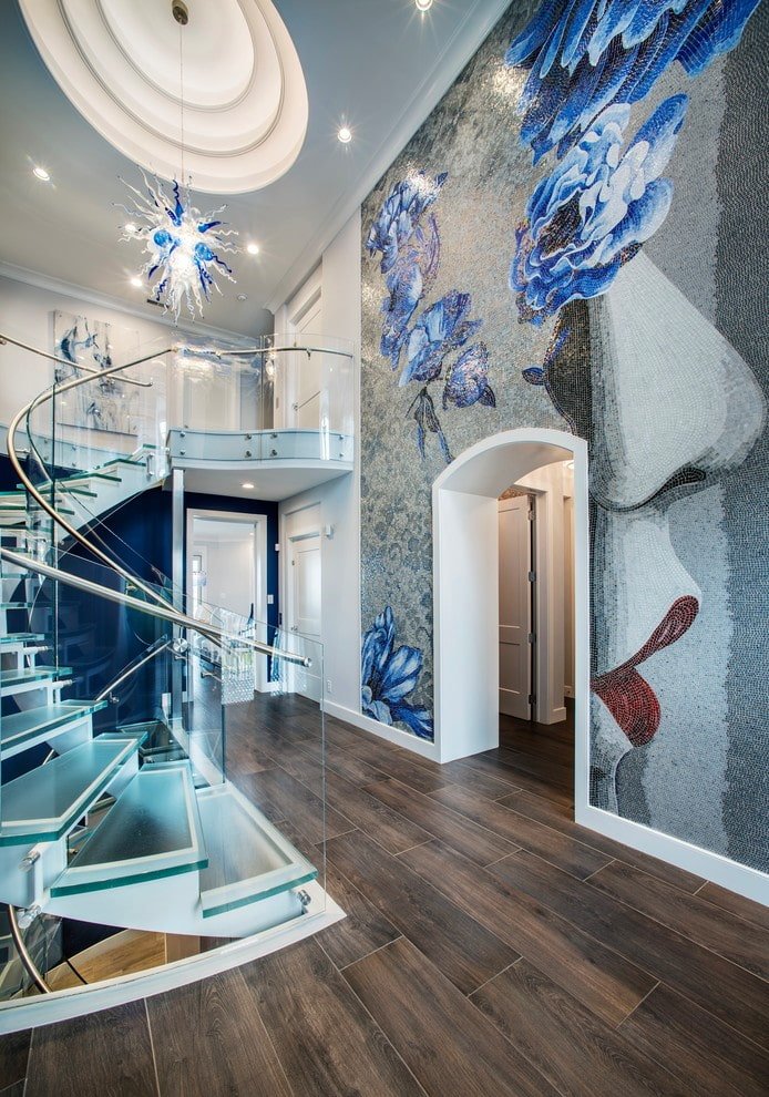 painel de mosaico no interior