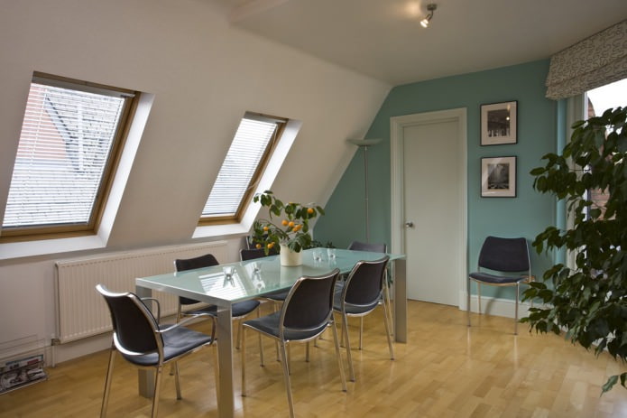 Interior branco-menta