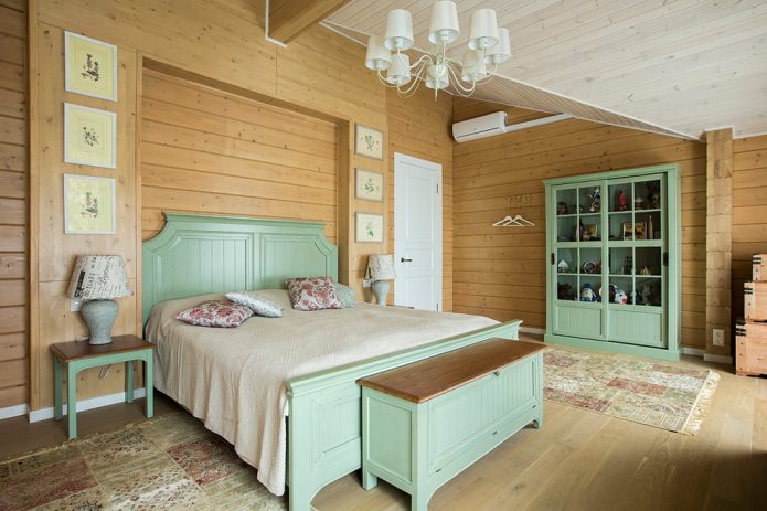 cama e guarda-roupa menta