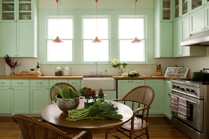 conjunto de cozinha menta