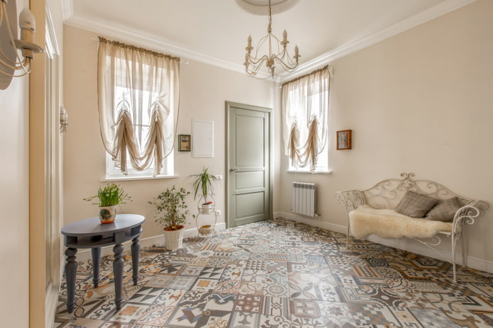 ladrilhos de piso no interior no estilo provençal