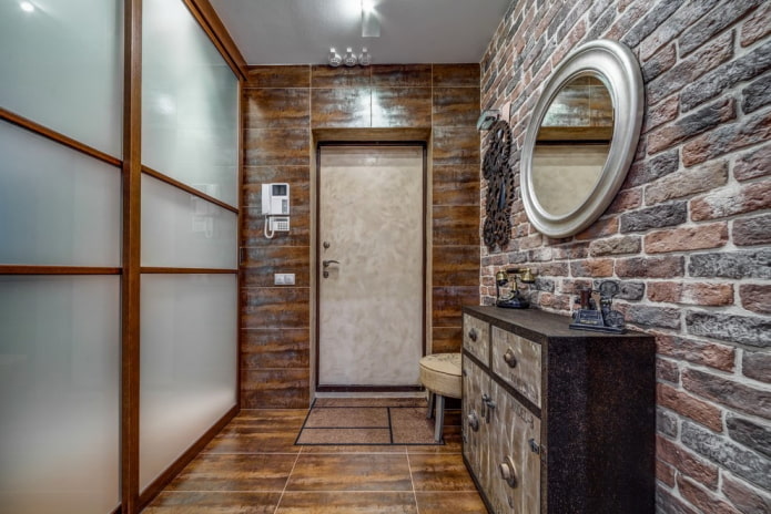 ladrilhos de piso no interior em estilo loft