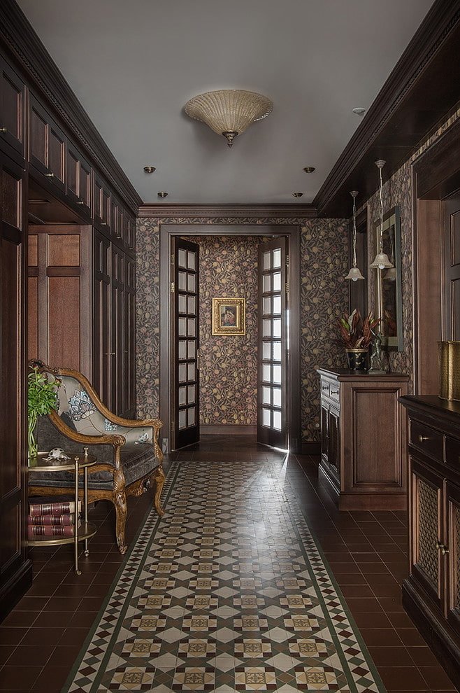ladrilhos de piso no interior no estilo inglês