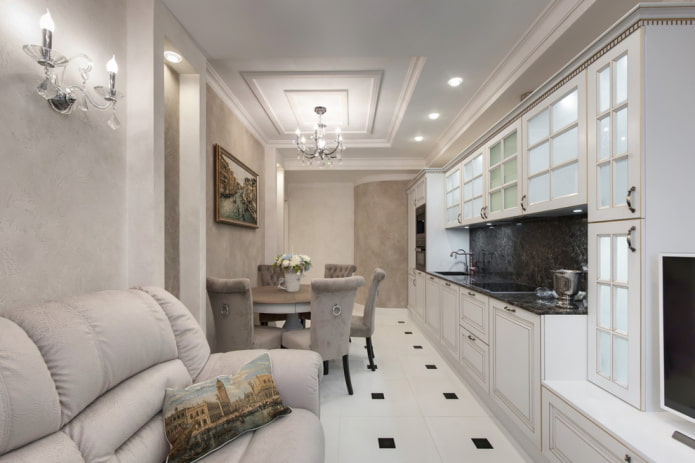 ladrilhos de piso no interior em estilo clássico