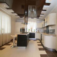 Variantes de design de tetos tensos na cozinha-7