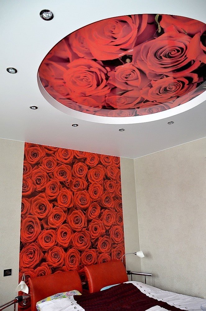 teto com rosas no quarto