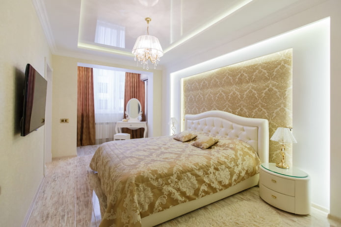 teto falso com lustre no interior