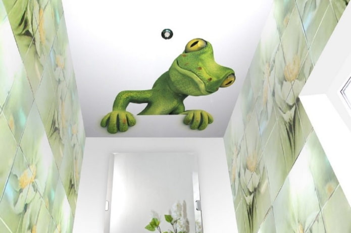 teto com impressão fotográfica com padrão de lagarto