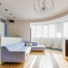 Tetos tensos na sala de estar: tipos, design, iluminação, 60 fotos no interior-8