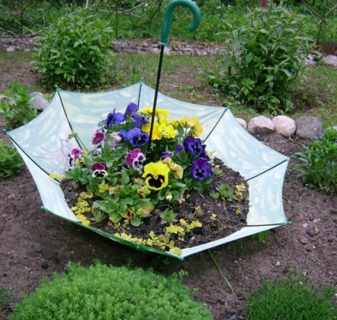 canteiro de flores para guarda-chuva