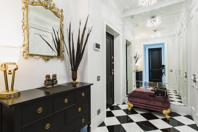 interior do corredor em estilo neoclássico