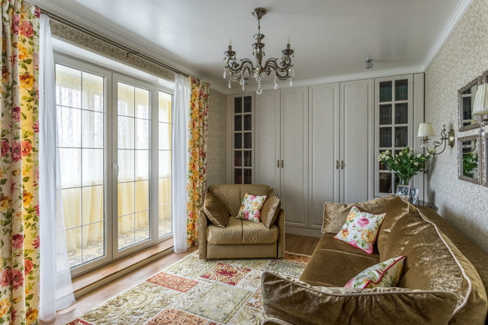 decoração têxtil de interiores em estilo neoclássico