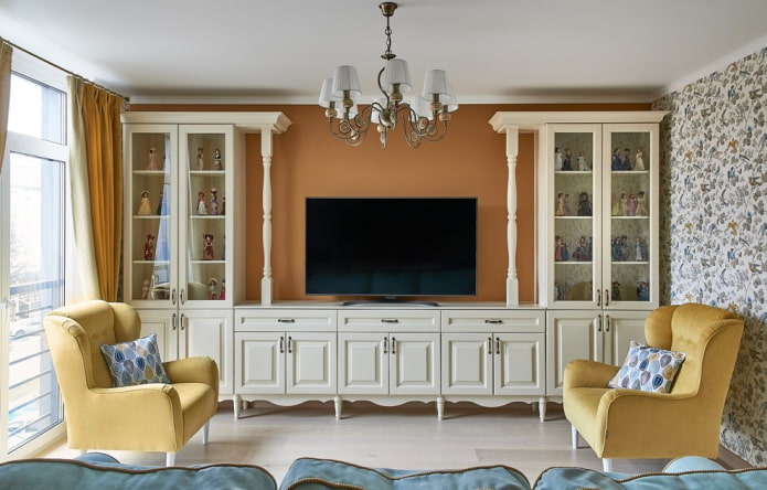 móveis no interior em estilo neoclássico