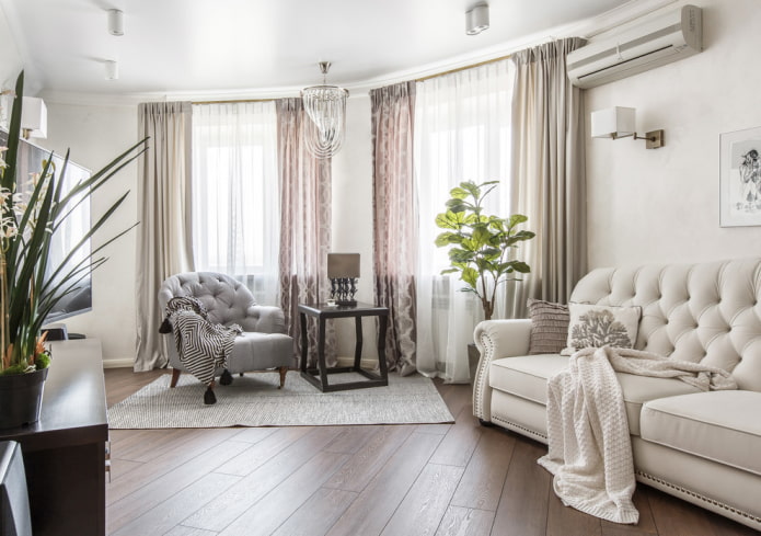 acabamento de piso em interiores em estilo neoclássico