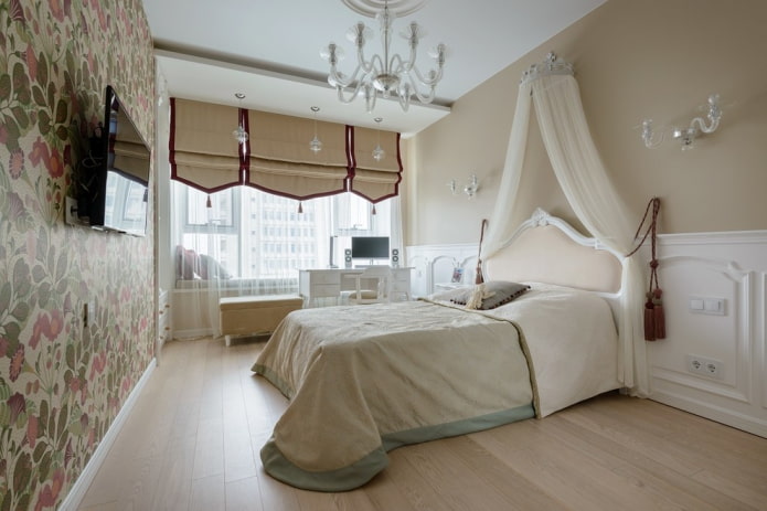 decoração de interiores em tecido no estilo neoclássico