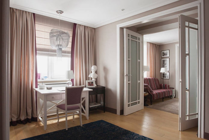 design de portas no interior em estilo neoclássico