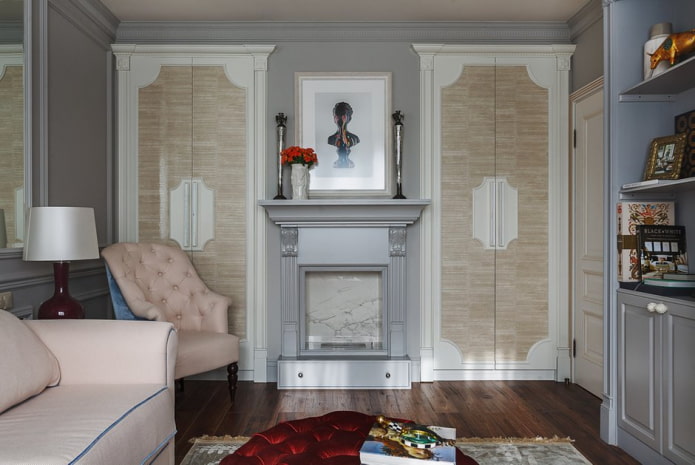 sala de estar em estilo neoclássico
