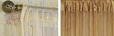 Pendurar cortinas de fios no varão da cortina