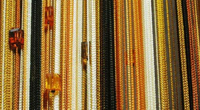 cortinas de fio com contas de vidro