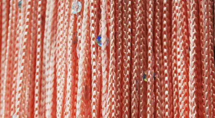 cortinas de fio com lantejoulas