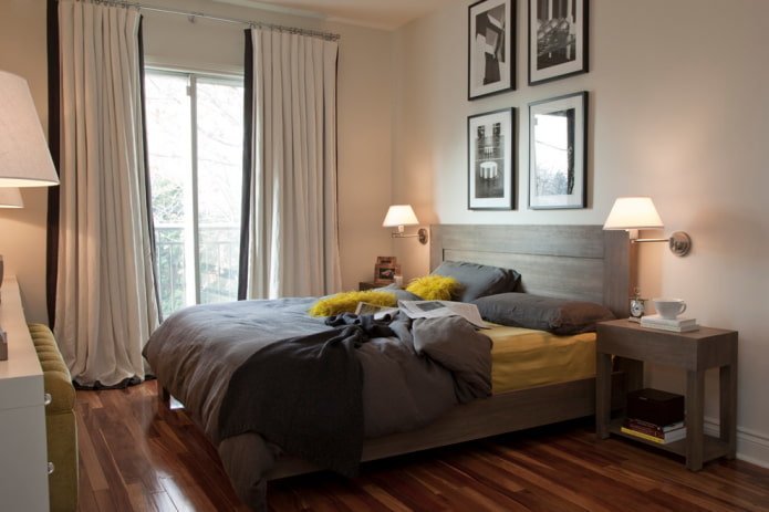 cortinas noturnas em argolas no quarto