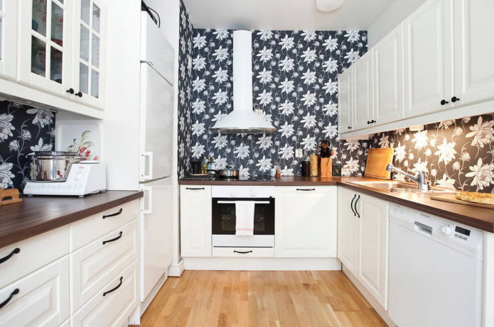 papel de parede escuro para a cozinha