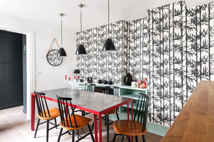 Decoração de uma pequena sala de jantar