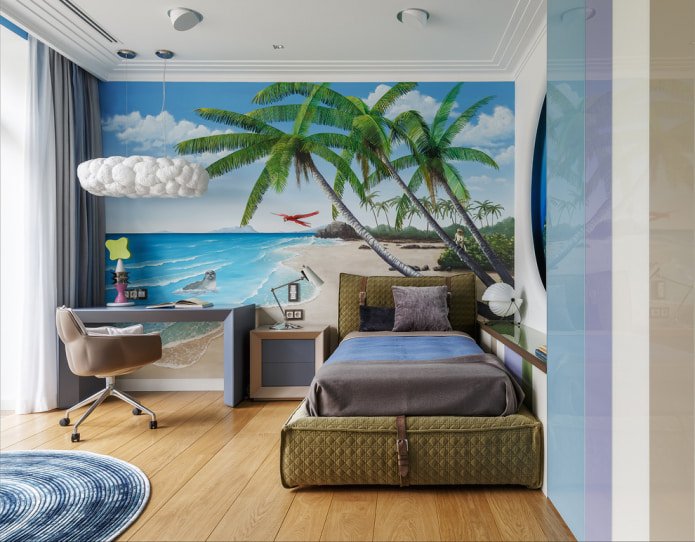 papel de parede fotográfico com uma praia