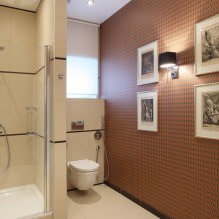 Papel de parede para o banheiro: prós e contras, tipos, design, 70 fotos no interior-27