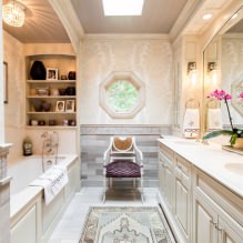 Papel de parede para o banheiro: prós e contras, tipos, design, 70 fotos do interior-17