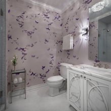 Papel de parede para o banheiro: prós e contras, tipos, design, 70 fotos no interior-20