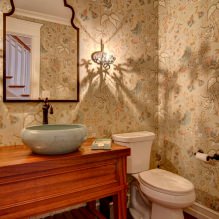 Papel de parede para o banheiro: prós e contras, tipos, design, 70 fotos no interior-18