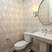Papel de parede para o banheiro: prós e contras, tipos, design, 70 fotos do interior-7