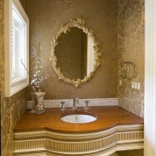 Papel de parede para o banheiro: prós e contras, tipos, design, 70 fotos no interior-0