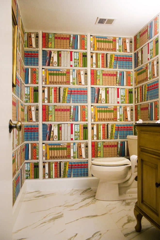 Papel de parede fotográfico com livros