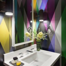 Papel de parede para o banheiro: prós e contras, tipos, design, 70 fotos do interior-3