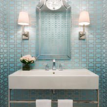 Papel de parede para o banheiro: prós e contras, tipos, design, 70 fotos do interior-5