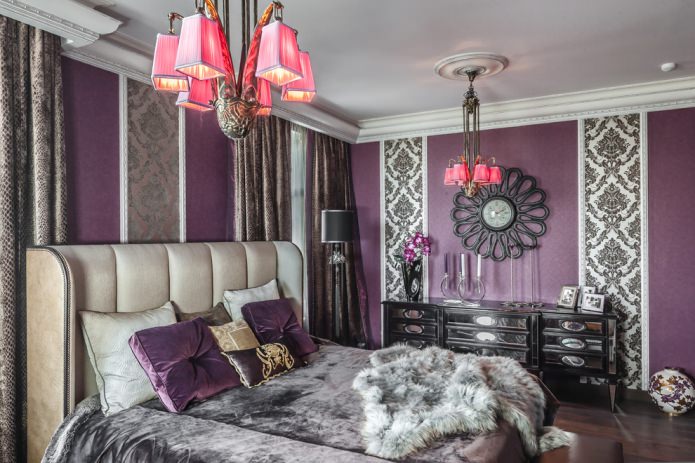 interior de quarto roxo