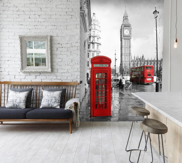 papel de parede fotográfico com a imagem de Londres no interior