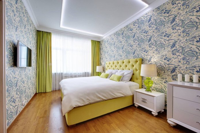 quarto em azul e amarelo