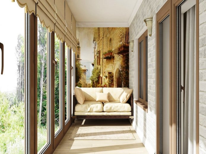 papel de parede fotográfico na loggia