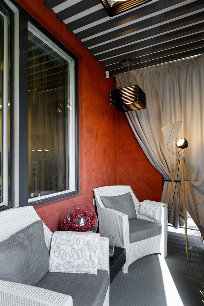 cortinas longas na loggia