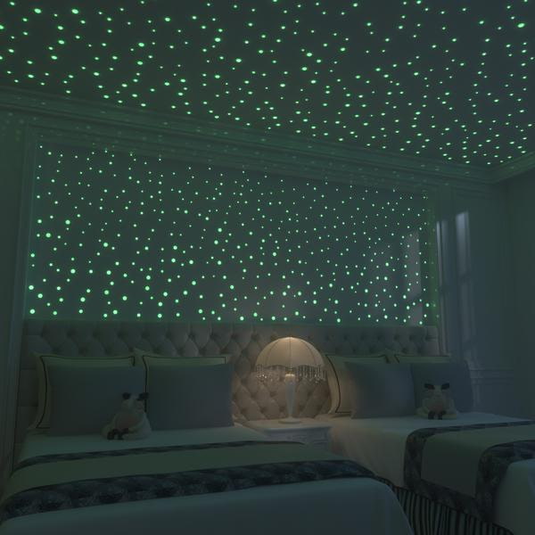 teto com estrelas luminosas