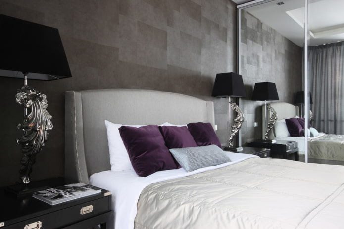 Design de quarto em cinza