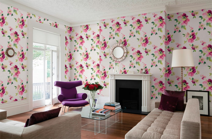 papel de parede com uma flor grande no interior