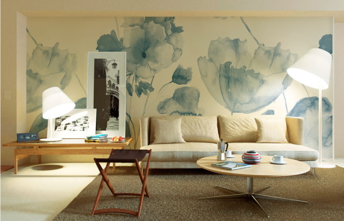 papel de parede floral estilo moderno